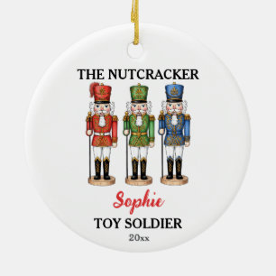Décoration En Céramique Casse-Noisette Soldat Jouet Nom Personnalisé Noël
