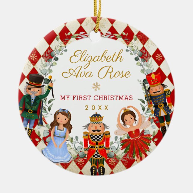 Décoration En Céramique Casse-noisette Whimsical Baby 1er Noël (Devant)