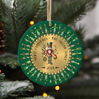 Casse-noix de Noël vert or personnalisé