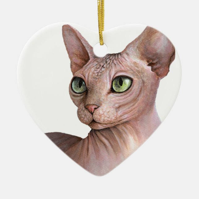 Décoration En Céramique Cat 578 Sphynx white background (Devant)