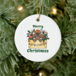 Décoration En Céramique Cat Christmas Letter Winter Animals<br><div class="desc">Merry Christmas. The cat for Christmas a Christmas greeting. Funny animals in the letter for the holidays. A sweet Christmas greeting. Cats are cute animals et perfect pour Christmas.</div>