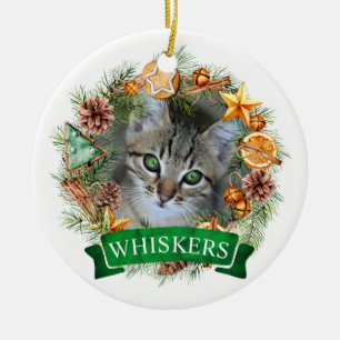 Décoration En Céramique Cat Christmas Wreath Orament