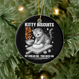 Décoration En Céramique Cat Kneading Baker Kitty Biscuits On Knead Em You