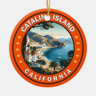 Décoration En Céramique Catalina Island California Travel Art Badge
