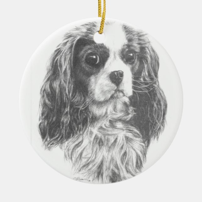 Décoration En Céramique Cavalier King Charles Spaniel (Devant)