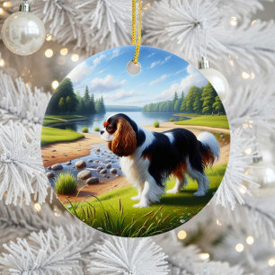 Décoration En Céramique Cavalier King Charles Spaniel Charmeux Objet de Co