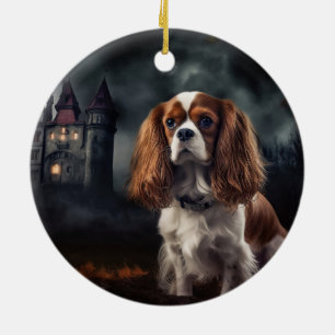 Décoration En Céramique Cavalier King Charles Spaniel Halloween Épouvantab