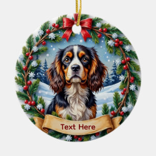 Décoration En Céramique Cavalier King Charles Spaniel Noël