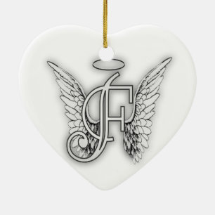 Décoration En Céramique Ce dernier initial de l'alphabet F d'ange s'envole