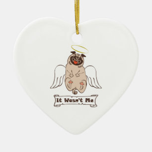 Décoration En Céramique Ce n'était pas moi ange carlin drôle de citation