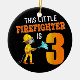 Décoration En Céramique Ce Petit Pompier A Trois Ans 3 Ans