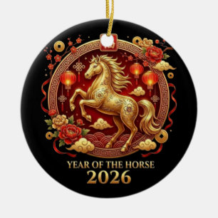 Décoration En Céramique Célébrations de l'année chinoise du cheval 2026