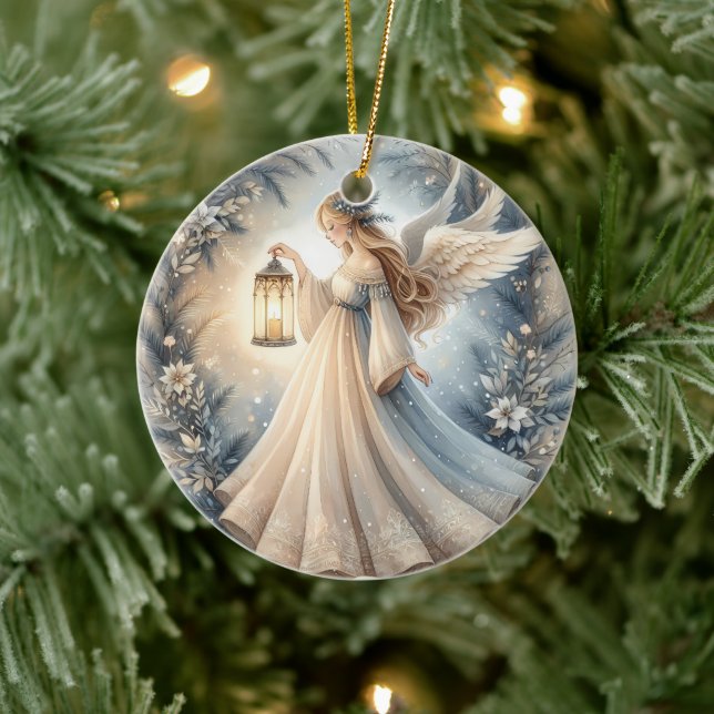 Décoration En Céramique Celestial Winter Angel Lantern of Peace (Arbre)