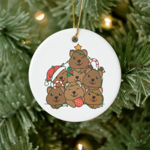 Décoration En Céramique Ceram de Noël animal amusant Quokka Christmas Tree
