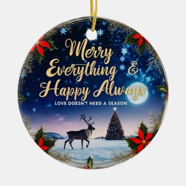 Décoration En Céramique Ceramic Circle Ornament – Starry Night Holiday  (Devant)