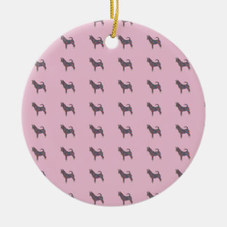 Décoration En Céramique Ceramic Circle Ornament with chihuahua pattern