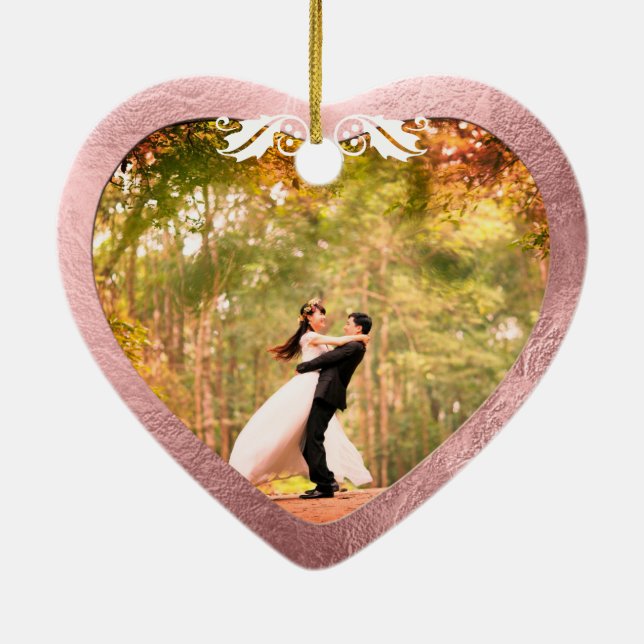 Décoration En Céramique Ceramic Heart Faux Rose Gold+Gold (Dos)