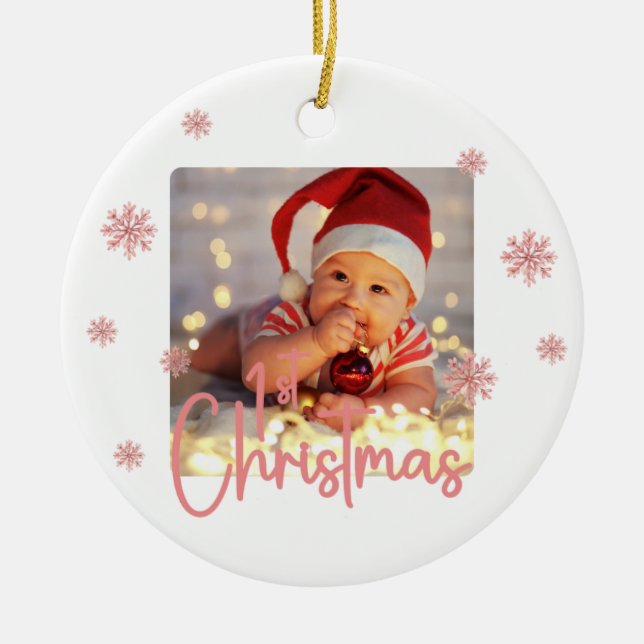 Décoration En Céramique Ceramic Ornament Babys First Christmas Baby (Devant)