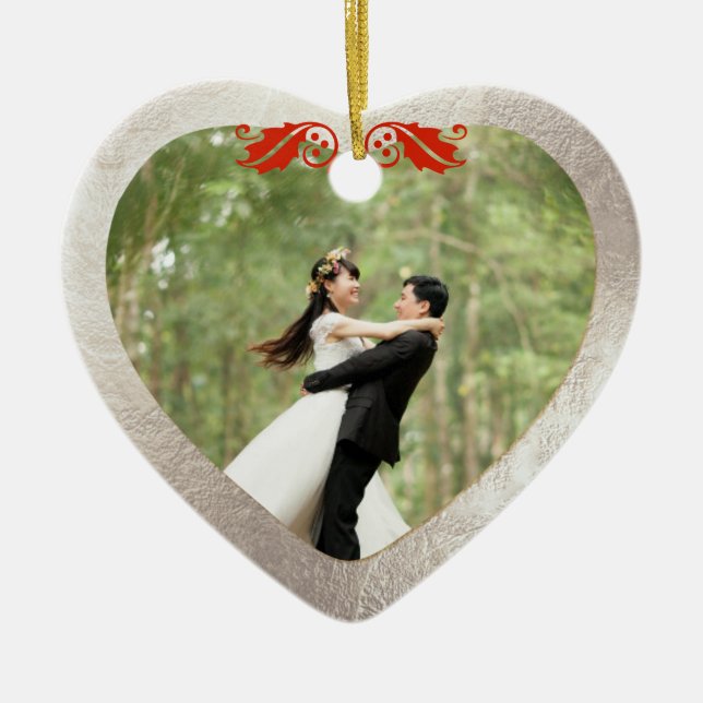 Décoration En Céramique Céramique Coeur Faux Argent+Or (Devant)