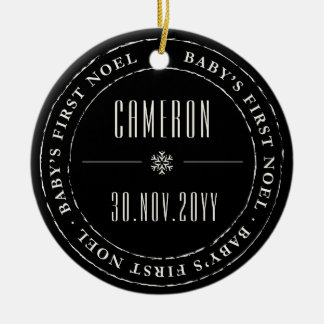 Décoration En Céramique Cercle classique Sceau embouti Baby First Noel Pho