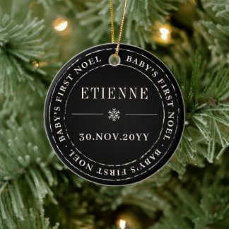 Décoration En Céramique Cercle classique Sceau embouti Baby First Noel Pho