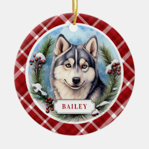 Décoration En Céramique Cercle en céramique Sibérie Husky