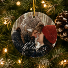 Cercle Joyeuses Fêtes Neige Hivernale Cosy Photo