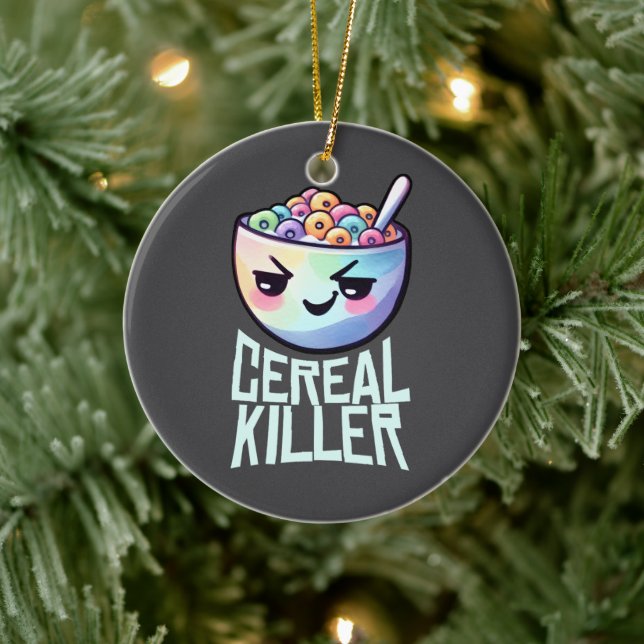 Décoration En Céramique Cereal Killer Petit Déjeuner Pun (Arbre)