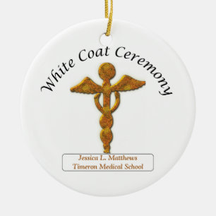 Décoration En Céramique Cérémonie de blouse blanche Médicale or, cadeau