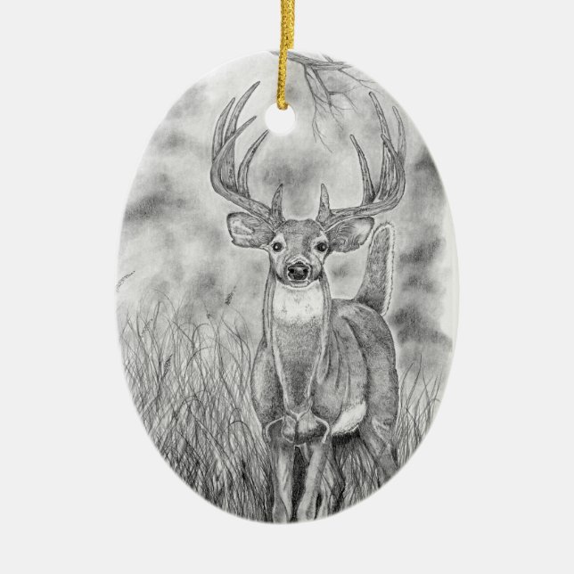 Décoration En Céramique Cerf à Woods (Devant)