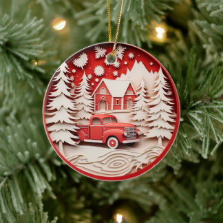 Décoration En Céramique Cerf de style 3D en forêt pendant les vacances de 