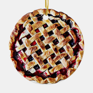 Décoration En Céramique Cerise Pie Yummy Nourriture Noël