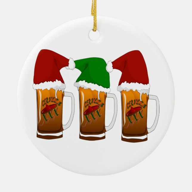 Décoration En Céramique Cerveza de Noël Tres Amigos (Dos)