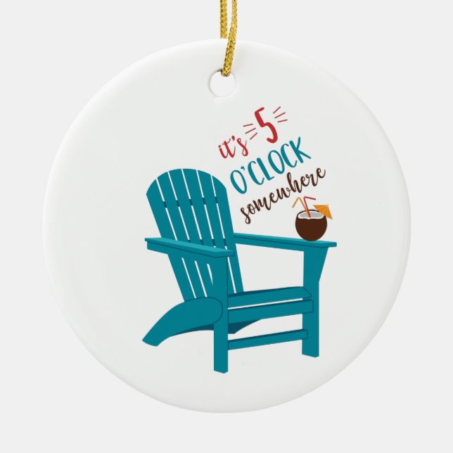 Décoration En Céramique C'est 5 heures (Devant)