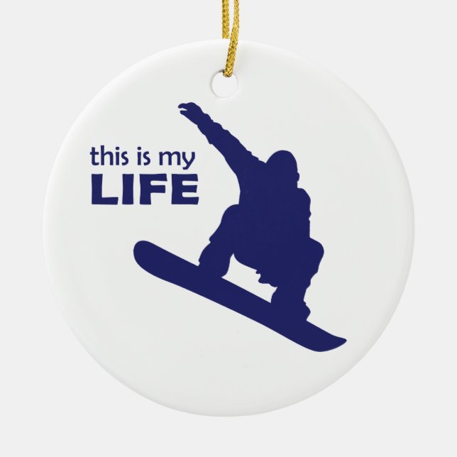 Décoration En Céramique C'Est Ma Vie (Snowboard) (Devant)