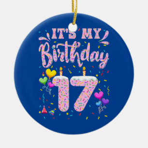 Décoration En Céramique C'est mon 17e anniversaire fille Doughnut Happy 17