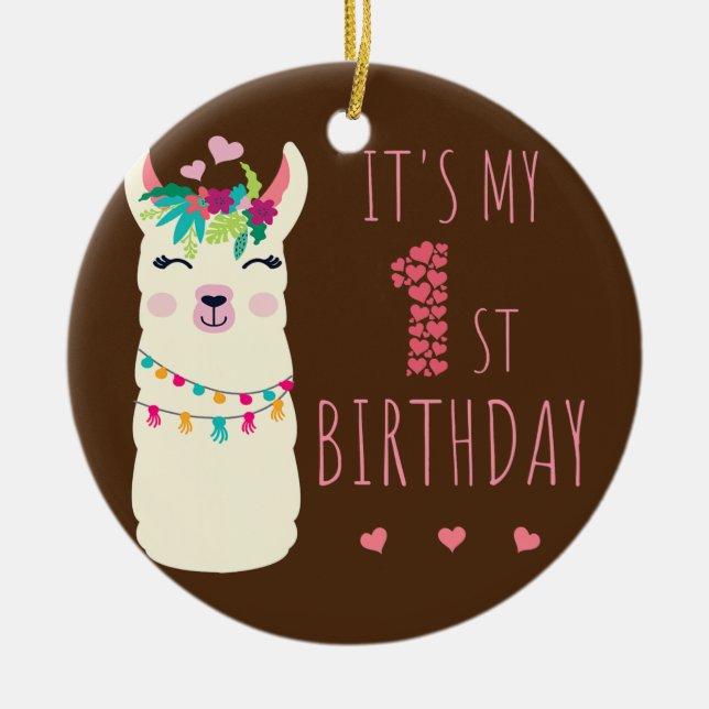 Décoration En Céramique C'est mon 1er anniversaire Anniversaire d'un an (Devant)