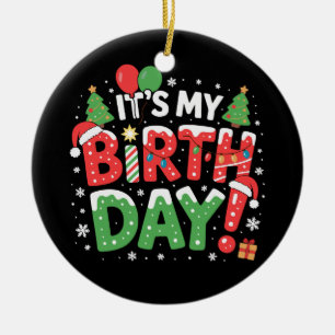 Décoration En Céramique C'est mon anniversaire Noël Funny Noël Enfants Gar