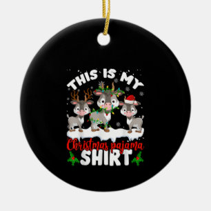 Décoration En Céramique C'Est Mon Cadeau De Noël Pajama Père Noël Goat 