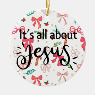 Décoration En Céramique C'est tout sur Jésus - Ruban de Noël Coloré
