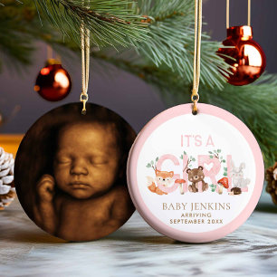 Décoration En Céramique C'est une fille - Photo de sonogramme de Noël sur