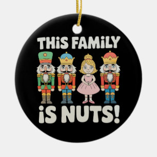 Décoration En Céramique Cette Famille Est Folle Noël Casse-Noisette Xmas