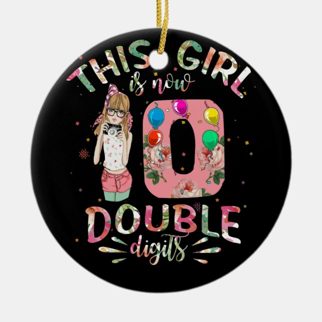 Décoration En Céramique Cette fille est maintenant 10 chiffres doubles 10e (Devant)