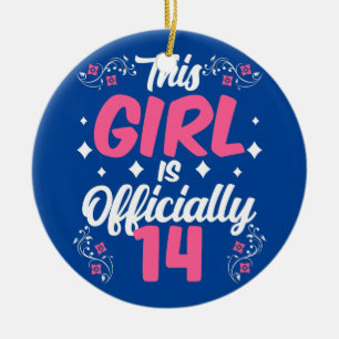 Décoration En Céramique Cette Fille Est Officiellement 14 Fête Mignonne An