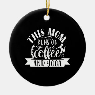 Décoration En Céramique cette mère court sur le café et le yoga