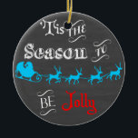 Décoration En Céramique Cette saison sera Jolly Chalkboard Ornament<br><div class="desc">C'est la saison pour être Jolly Chalkboard Ornement. Accrochez-vous à l'arbre de Noël ou offrez-en un cadeau. Les images utilisées sur cet article sont sous licence officielle / © Graphics Factory.com</div>