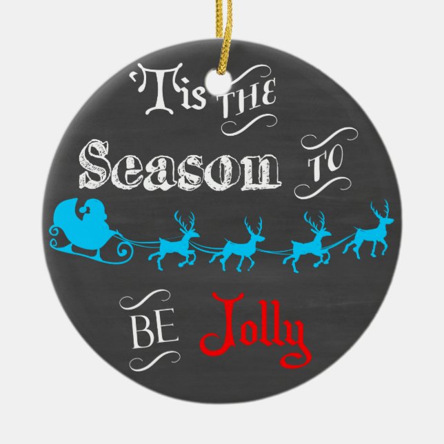 Décoration En Céramique Cette saison sera Jolly Chalkboard Ornament (Devant)