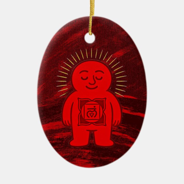 Décoration En Céramique Chakra Buddies : Root Chakra (Devant)