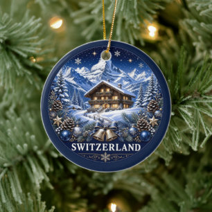 Décoration En Céramique Chalet Suisse Souvenir Scénique