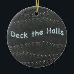 Décoration En Céramique Chalkboard<br><div class="desc">Customize this tree ornament on the back side with any names or text.</div>